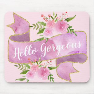 Mousepad Menina Bonito Floral Blush Rosa Altamente Belo Dou
