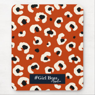 Mousepad Menina Chefe Personalizada Impressão Leopardo Negr