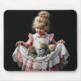Mousepad Menina Com Gatinhos Em Seu Apron