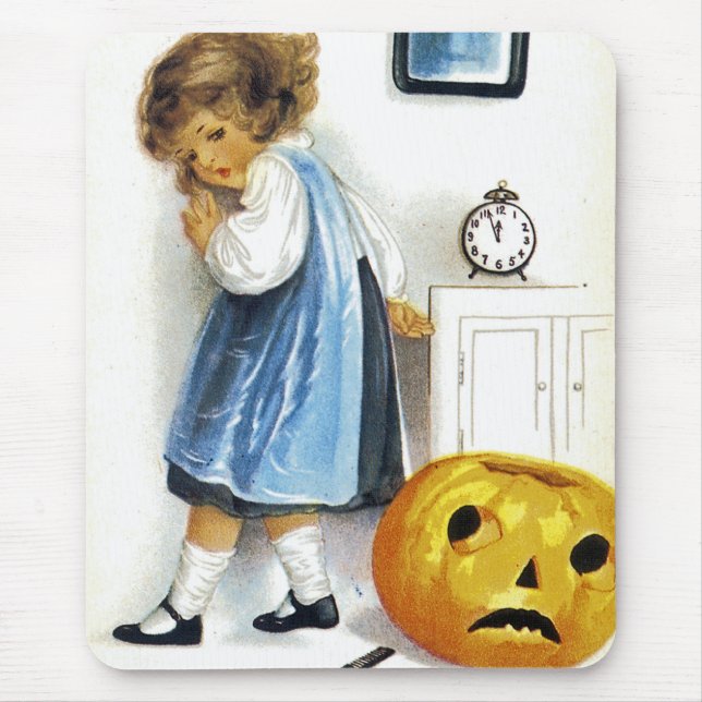 Mousepad Menina com Jack o' Lantern (Frente)