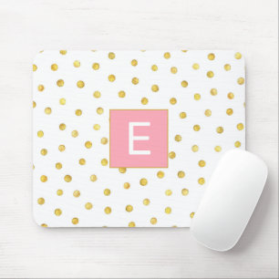 Mousepad Menina com Padrões de Pilha de Folha Dourada de M