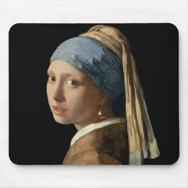 Mousepad Menina com um brinco da pérola, c.1665-6 (óleo em (Frente)