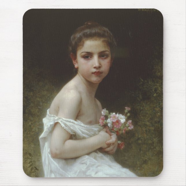 Mousepad Menina com um buquê (Frente)