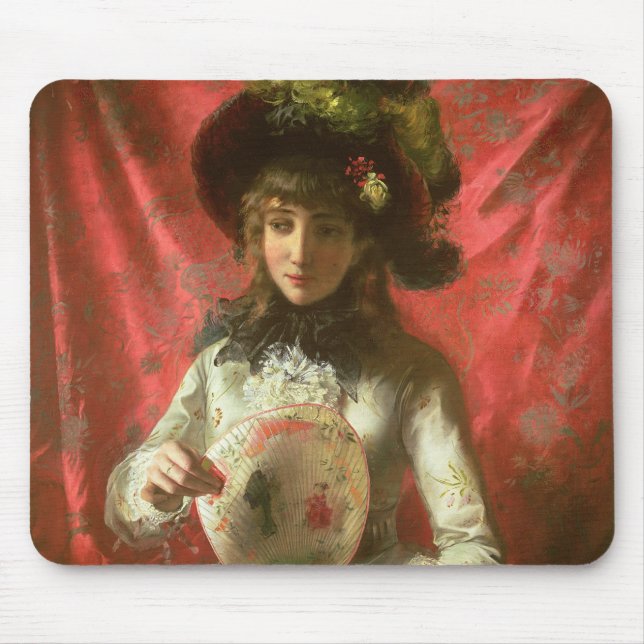 Mousepad Menina com um fã (Frente)