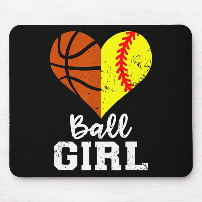 Mousepad Menina Coração Engraçado Softll Esboço Menina  (Frente)