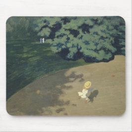 Mousepad Menina correndo atrás de uma bola vermelha (infânc