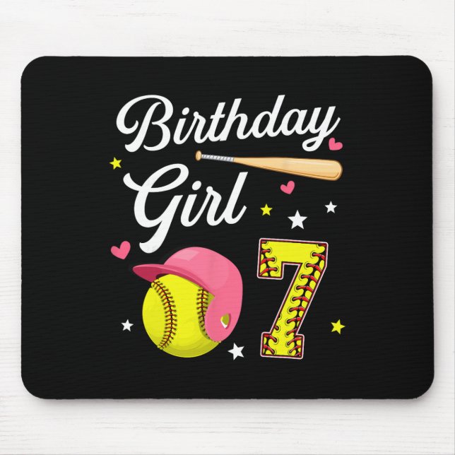Mousepad Menina de 7 Anos de Idade Softll Sétimo Aniversári (Frente)