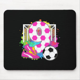 Mousepad Menina de 9 Anos de Idade Festa de Aniversário de