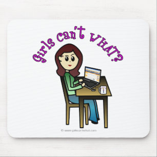 Mousepad Menina de Computador Claro