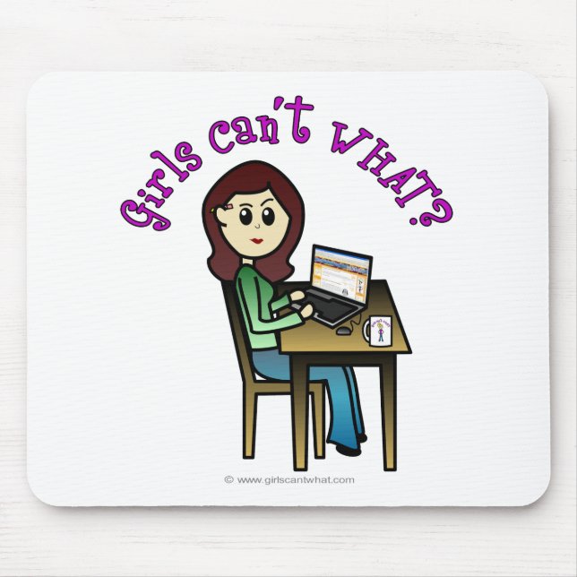 Mousepad Menina de Computador Claro (Frente)