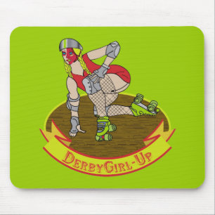 Mousepad Menina de Derby acima do tapete do rato
