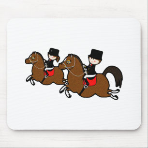 Mousepad Menina de desenho animado bonita andando de cavalo