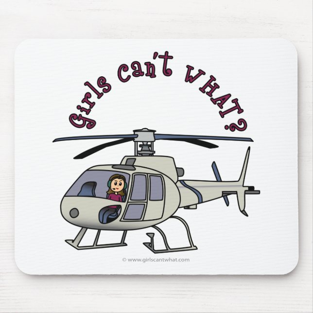 Mousepad Menina de Helicóptero Claro (Frente)