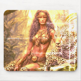 Mousepad Menina de Imagem Desbotada + Seu Leopardo de Estim