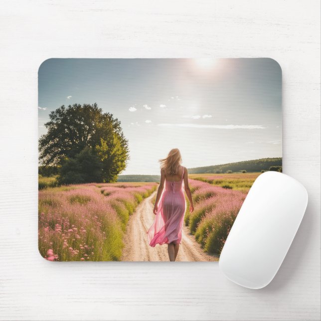 Mousepad Menina Descendo Um Caminho De Sujeira (Com mouse)