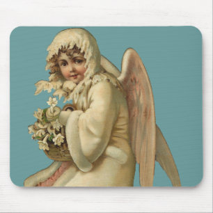 Mousepad Menina do anjo do Natal do Victorian