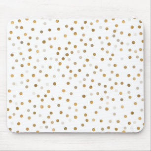 Mousepad Menina Dourada, Confetti White Design