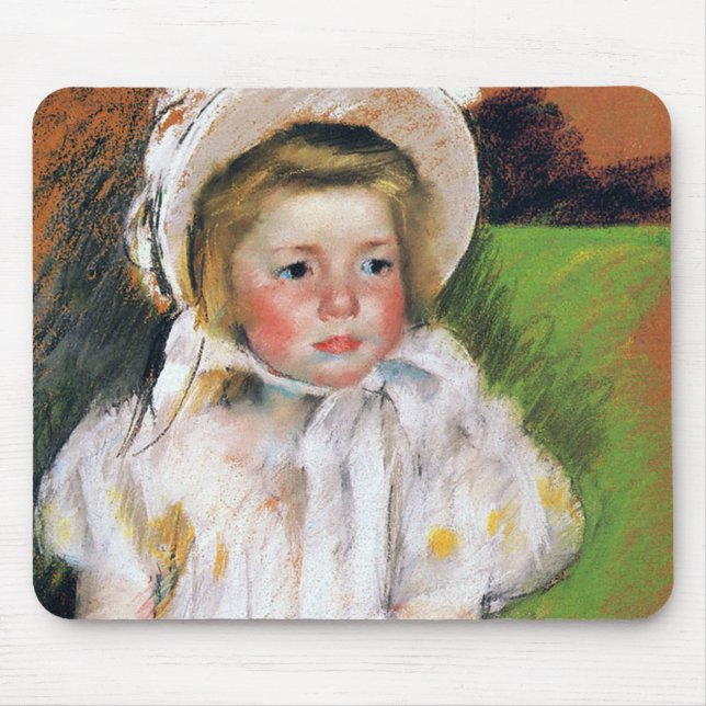 Mousepad Menina em um Bonnet Branco, Mary Cassatt (Frente)