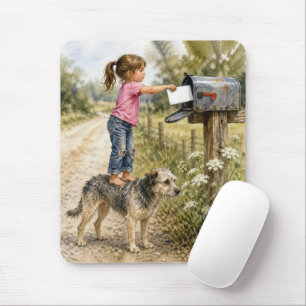 Mousepad Menina Enviando um Envelope