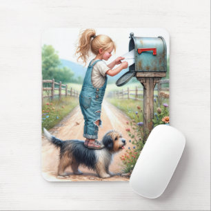 Mousepad Menina Enviando uma Carta