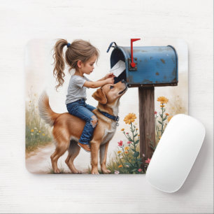 Mousepad Menina Enviando uma Carta