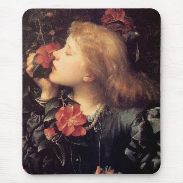 Mousepad Menina Escolhendo uma Flor Bonita (por G.F. Watts) (Frente)