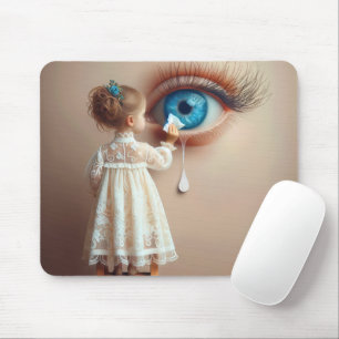Mousepad Menina Limpando uma lágrima