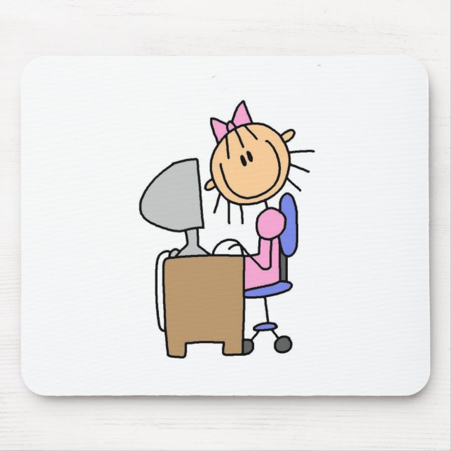 Mousepad Menina no Computador (Frente)