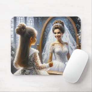 Mousepad Menina Olhando Num Espelho Para Uma Noiva