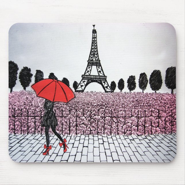 Mousepad menina parisiense (Frente)