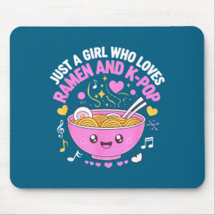 Mousepad Menina Que Ama Arte Gráfica de Ramen de Anime