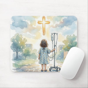 Mousepad Menina segurando uma haste de IV
