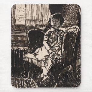 Mousepad Menina sentada na cadeira (cerca de 1917-1918) Tel
