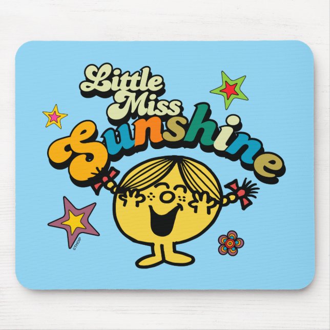 Mousepad Menina Sunshine | Estrelas e flores (Frente)