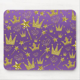 Mousepad Meninas Brilho Roxo e Dourado Princesas Diversão