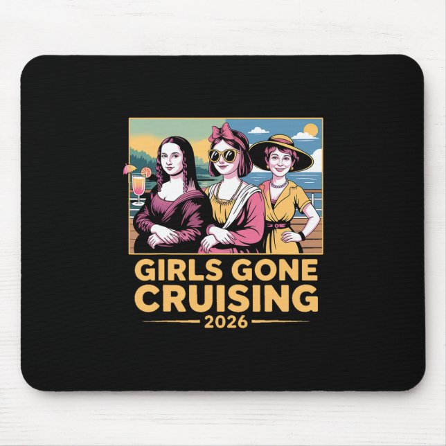 Mousepad Meninas da Mona Lisa em Cruzeiro 2026 Viagem de Cr (Frente)