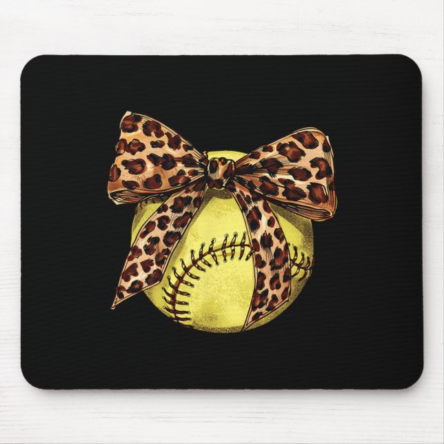 Mousepad Meninas Softll Leopardo Impressão Animal Arco Fita (Frente)