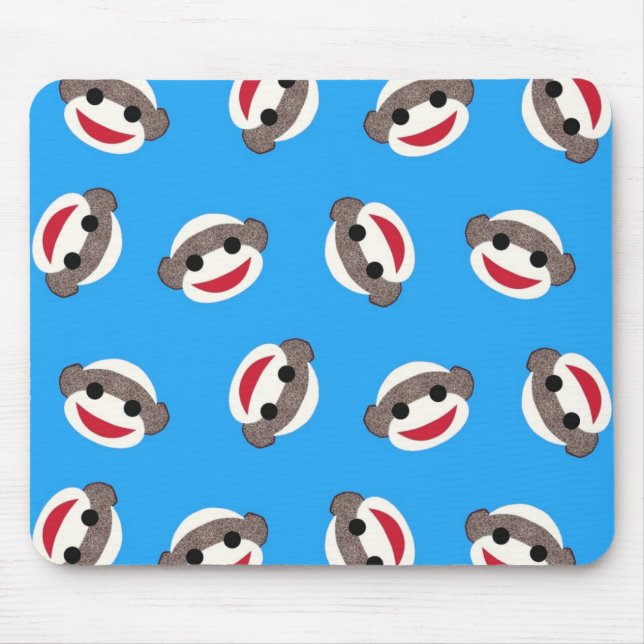 Mousepad Menino azul do macaco da peúga (Frente)