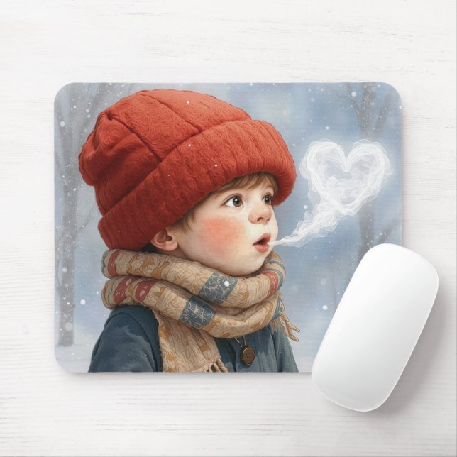 Mousepad Menino com Bafo de Coração Gelado (Com mouse)