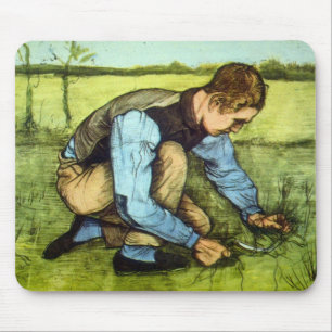 Mousepad Menino Cortando Grama com Foice por Vincent van Go