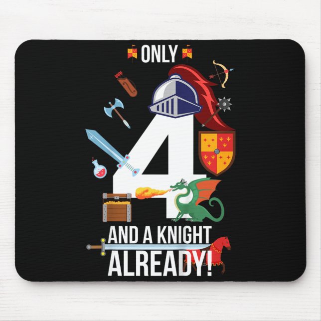 Mousepad Menino de 4 anos de idade Citação engraçada _only  (Frente)
