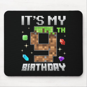 Mousepad Menino de 9 anos de idade Retro Aniversário de 9 a