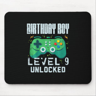 Mousepad Menino de Aniversário Infantil Nível 9 Desbloquead