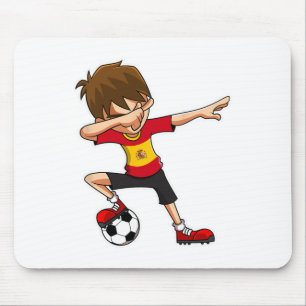 Mousepad Menino de Futebol Dabbing Camisa da Espanha, Crian
