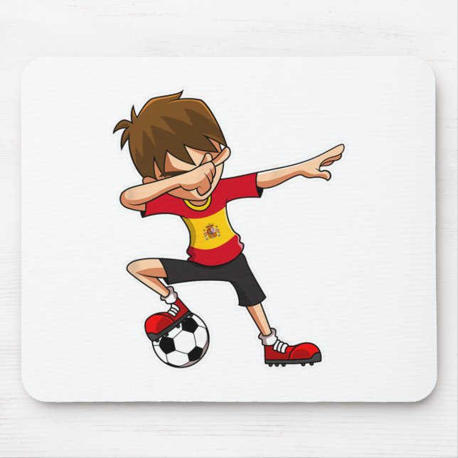 Mousepad Menino de Futebol Dabbing Camisa da Espanha, Crian (Frente)