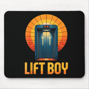 Mousepad Menino do Elevador Design de Elevador Retro Estilo