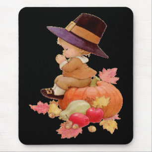 Mousepad Menino do peregrino do vintage que Praying na