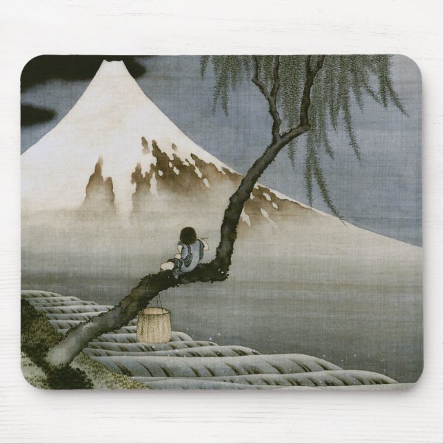 Mousepad Menino e Monte Fuji Hokusai, Belas Arte Japonesa (Frente)