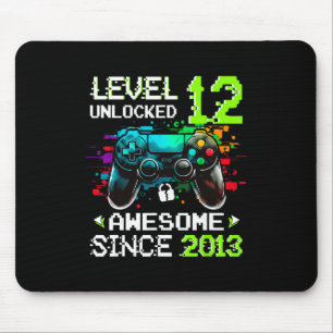 Mousepad Menino Nível 12 Desbloqueado Jogo de Vídeo Anivers