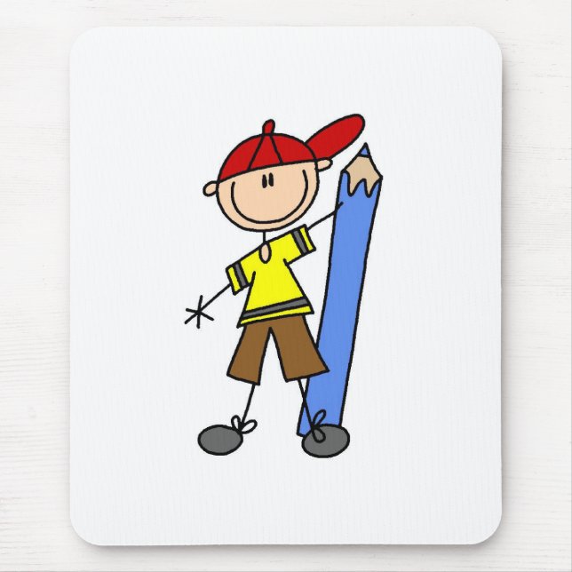 Mousepad Menino Palito com Lápis (Frente)